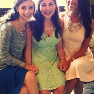 Cotton candy blue/sea green lace dress